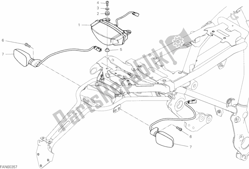 Toutes les pièces pour le Feu Arrière du Ducati Scrambler Desert Sled USA 803 2019